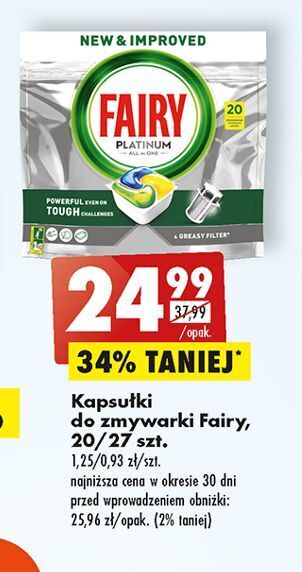Biedronka Tabletki do zmywarek lemon fairy platinum oferta