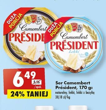 Biedronka Ser camembert lekki president oferta
