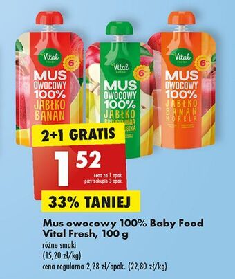Biedronka Mus jabłko-banan vital fresh oferta