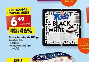 Biedronka Deser mleczno-czekoladowy zott monte black and white oferta