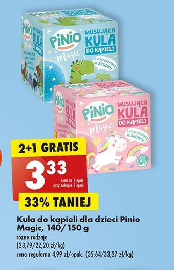 Biedronka Kula musująca do kąpieli z zabawką dinozaur pinio magic oferta