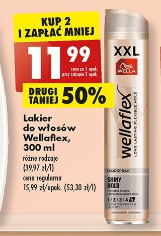 Biedronka Lakier do włosów shiny hold wellaflex oferta