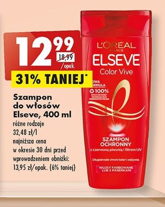 Biedronka Szampon do włosów ochronny l'oreal elseve color-vive oferta