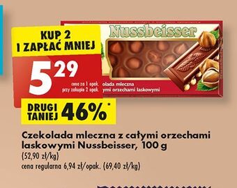 Biedronka Czekolada mleczna z całymi orzechami alpen gold nussbeisser oferta