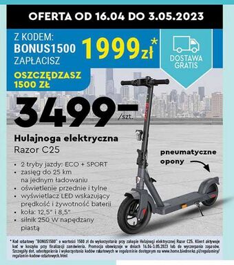 Biedronka Hulajnoga elektryczna c25 razor oferta