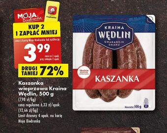 Biedronka Kaszanka wieprzowa kraina wędlin oferta