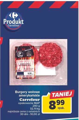 Carrefour Burgery wołowe amerykańskie carrefour targ świeżości oferta