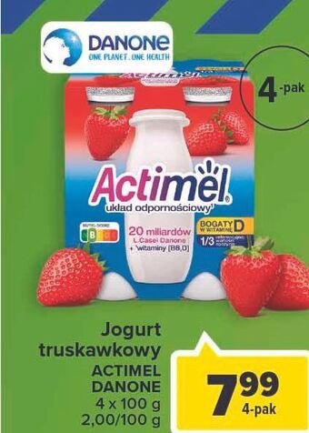 Carrefour Jogurt truskawka danone actimel oferta