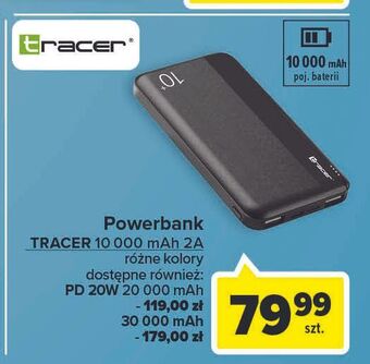Carrefour Powerbank 10000 mah czarny tracer oferta