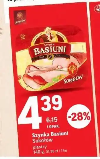 Intermarche Sokołów Szynka Basiuni 140g oferta