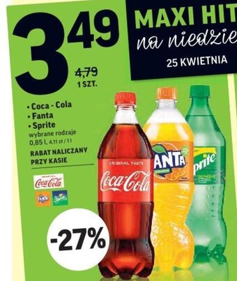 Intermarche Coca-Cola Fanta Sprite 0,85l oferta