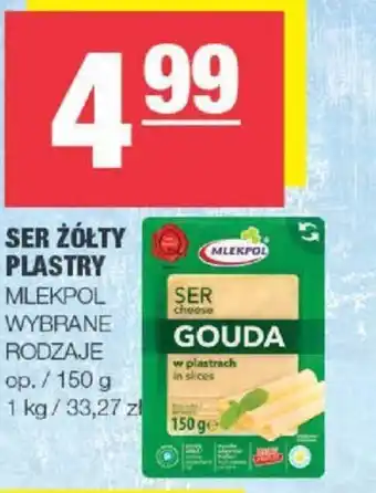 EuroSPAR Mlekpol Ser żółty plastry 150 g oferta