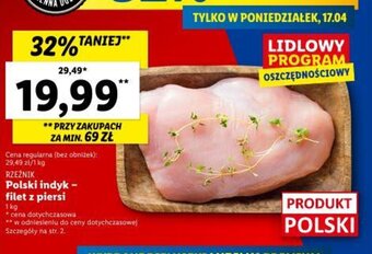 Lidl Rzeźnik Polski indyk - filet z piersi 1kg oferta