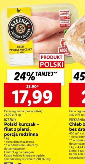 Lidl Rzeźnik Polski kurczak - filet z piersi 1kg oferta
