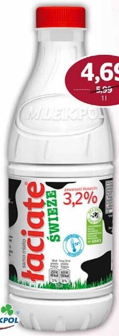 Społem Łaciate mleko świeże 3,2 % 1 l oferta