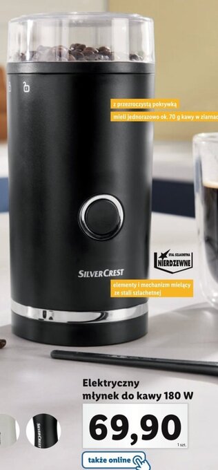 Lidl SilverCrest Elektryczny młynek do kawy 180W oferta