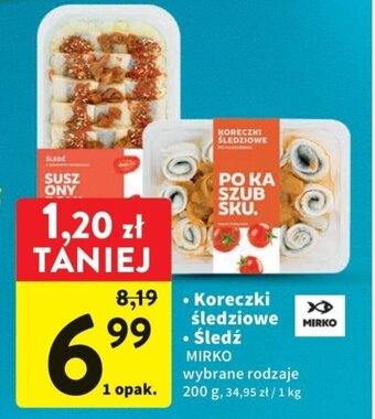 Intermarche Mirko Koreczki śledziowe/śledź 200g oferta