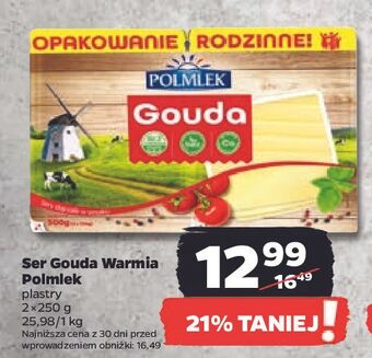 Netto Ser żółty gouda plastry polmlek oferta