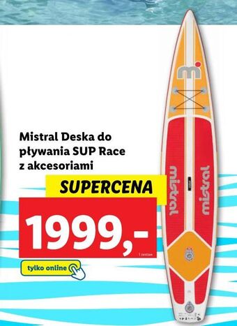 Lidl Deska do pływania sup race mistral oferta
