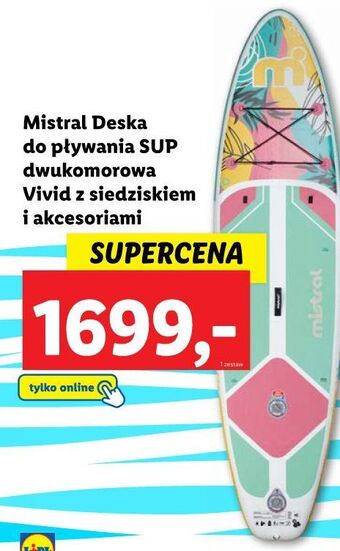 Lidl Deska do pływania sup dwukomorowa mistral oferta
