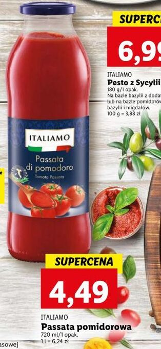 Lidl Passata pomidorowa italiamo oferta