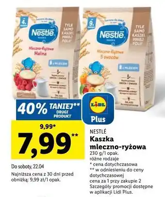 Lidl Kaszka mleczno-ryżowa 5 owoców nestle oferta