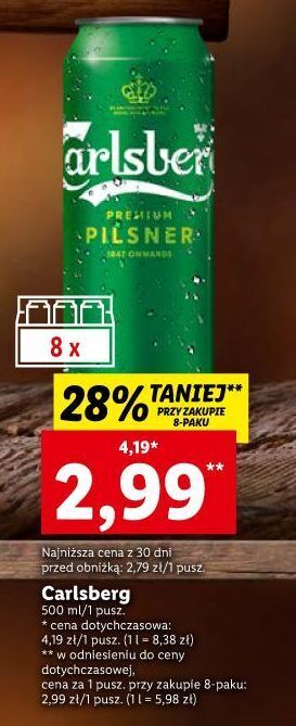 Lidl Piwo carlsberg oferta