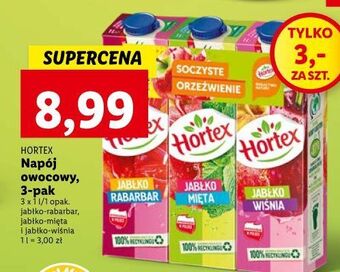 Lidl Nektar jabłko-rabarbar + jabłko-mięta jabłko-wiśnia hortex oferta