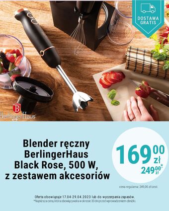 Biedronka Blender kielichowy black rose berlinger haus oferta