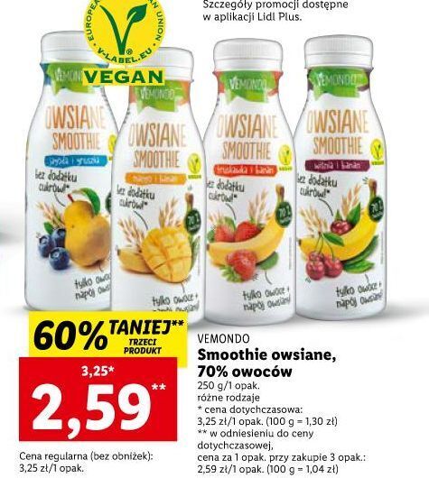 Promocja Smoothie owsiane wiśnia - banan vemondo w Lidl