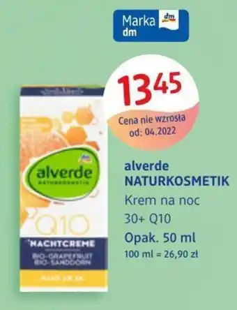 dm drogerie markt Alverde Krem na noc 50 ml oferta