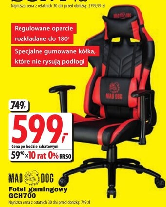 Media Expert Fotel gamingowy mad dog oferta