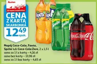 Auchan Coca-Cola Napój Coca-Cola, Fanta, Sprite lub Coca-Cola Zero, 2 x 1,5l oferta