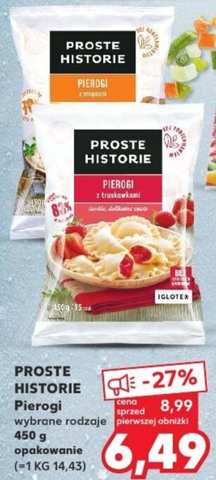 Kaufland Proste Historie Pierogi 450g oferta