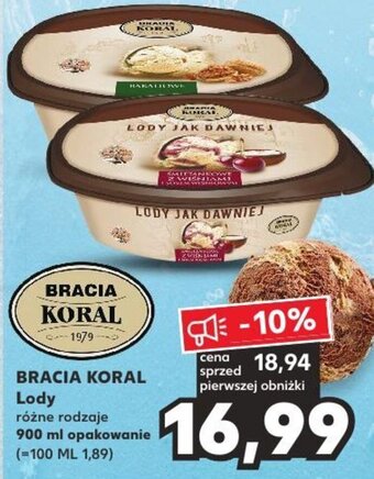 Kaufland Bracia Koral Lody 900ml oferta