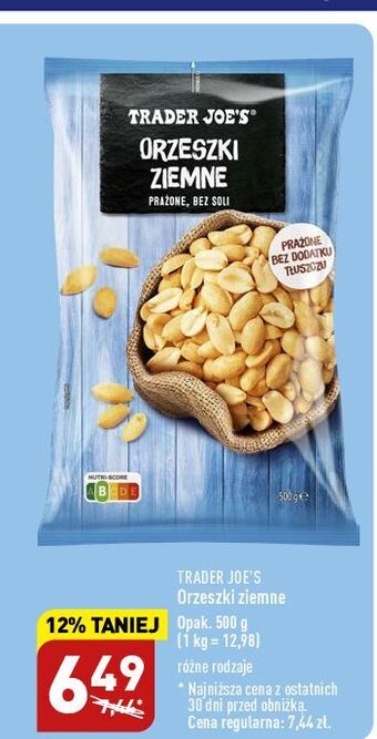 ALDI Orzeszki ziemne bez soli trader joe's oferta