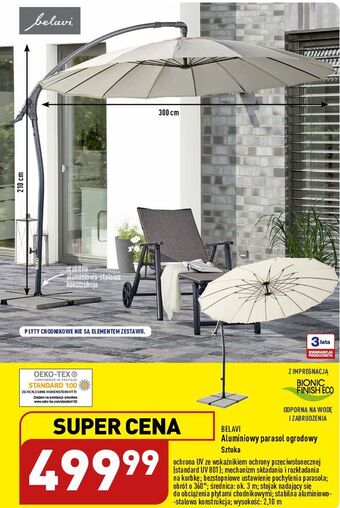 ALDI Parasol ogrodowy 2.1 m belavi oferta