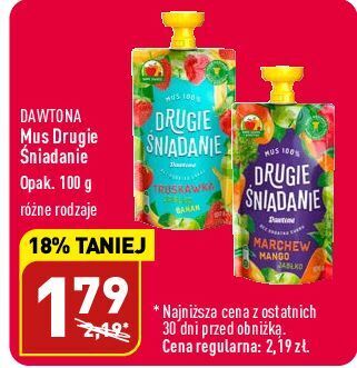ALDI Mus marchew-mango-jabłko drugie śniadanie oferta