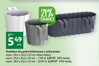 Auchan Skrzynka balkonowa z uchwytami 14.4 x 21.2 13 cm oferta