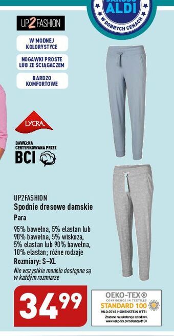 ALDI Spodnie dresowe damskie up2fashion oferta