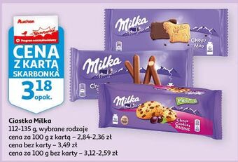 Auchan Paluszki w czekoladzie milka choco sticks oferta