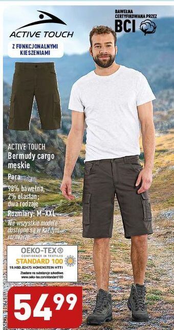 ALDI Bermudy cargo męskie rozm. m-xxl active touch oferta