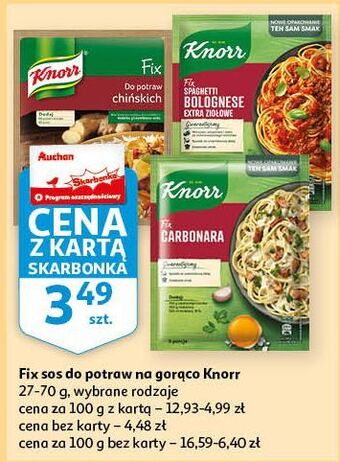 Auchan Spaghetti carbonara knorr fix oferta