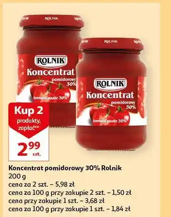 Auchan Koncentrat pomidorowy 30 % rolnik oferta