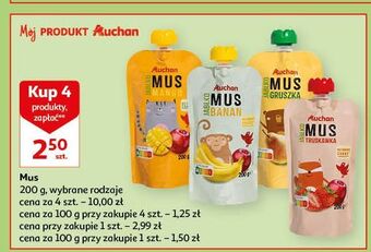 Auchan Mus jabłko-truskawka auchan różnorodne (logo czerwone) oferta