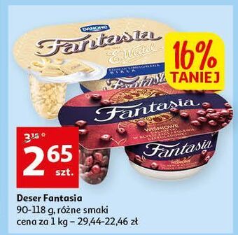 Auchan Jogurt z wiśniowymi galaretkami w polewie czekoladowej danone fantasia oferta