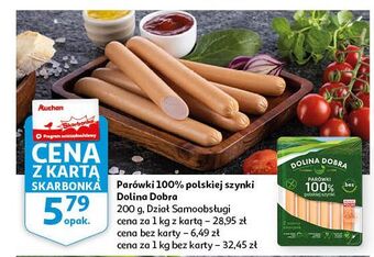 Auchan Parówki 100 % z szynki dolina dobra oferta