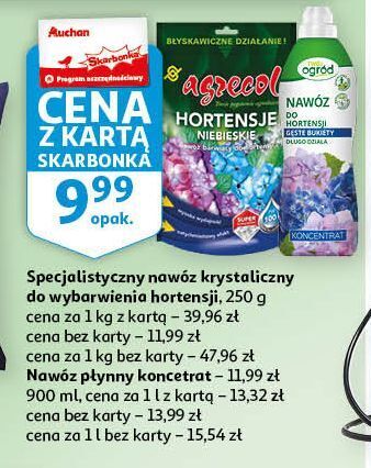 Auchan Nawóz krystaliczny do wybarwiania hortensji niebieskiej agrecol oferta