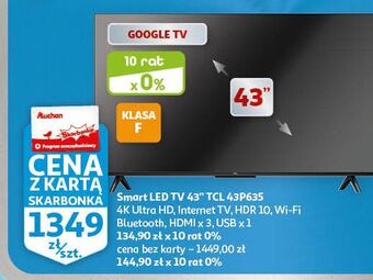 Auchan Telewizor 43 led 43p635 tcl oferta