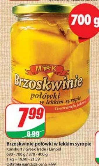 Dino Brzoskwinie połówki w lekkim syropie m&k oferta